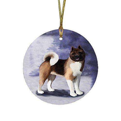 Akita Dog Round Christmas Ornament