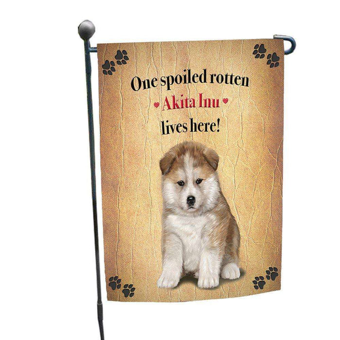 Akita Inu Spoiled Rotten Dog Garden Flag