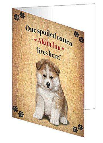 Akita Inu Spoiled Rotten Dog Handmade Artwork Assorted Pets Greeting Cards and Note Cards with Envelopes for All Occasions and Holiday Seasons