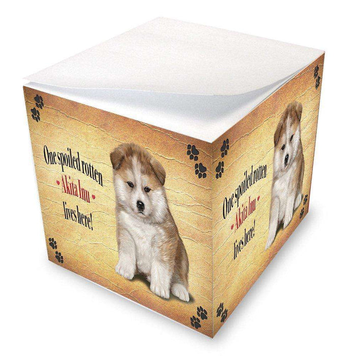 Akita Inu Spoiled Rotten Dog Note Cube