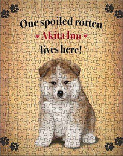Akita Inu Spoiled Rotten Dog Puzzle with Photo Tin