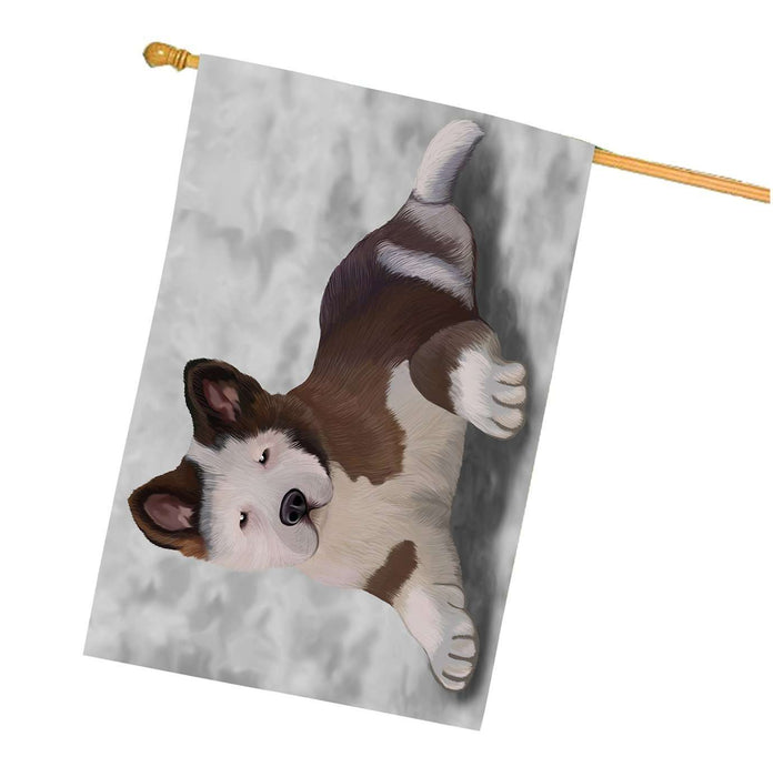 Akita Puppy Dog House Flag