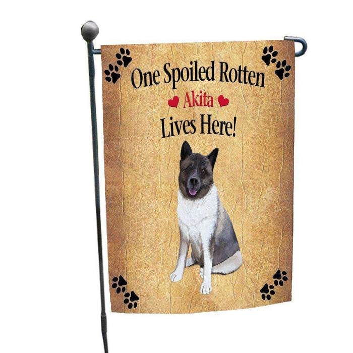 Akita Spoiled Rotten Dog Garden Flag