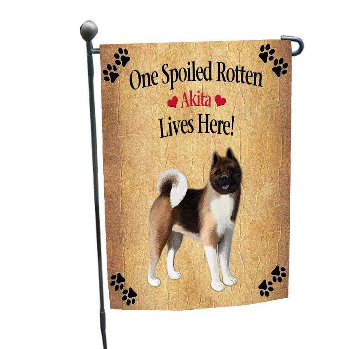 Akita Spoiled Rotten Dog Garden Flag