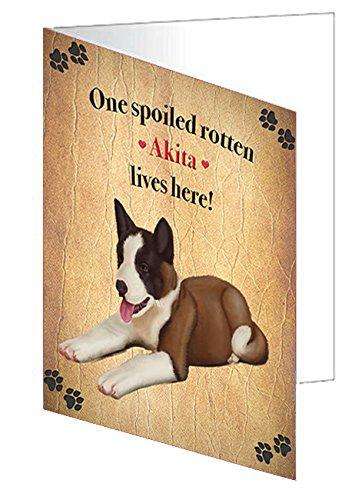 Akita Spoiled Rotten Dog Handmade Artwork Assorted Pets Greeting Cards and Note Cards with Envelopes for All Occasions and Holiday Seasons