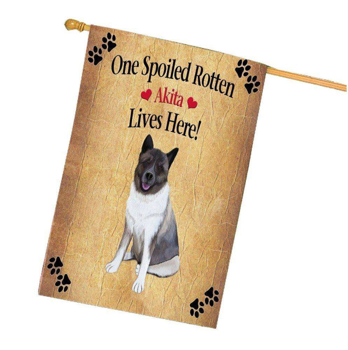 Akita Spoiled Rotten Dog House Flag