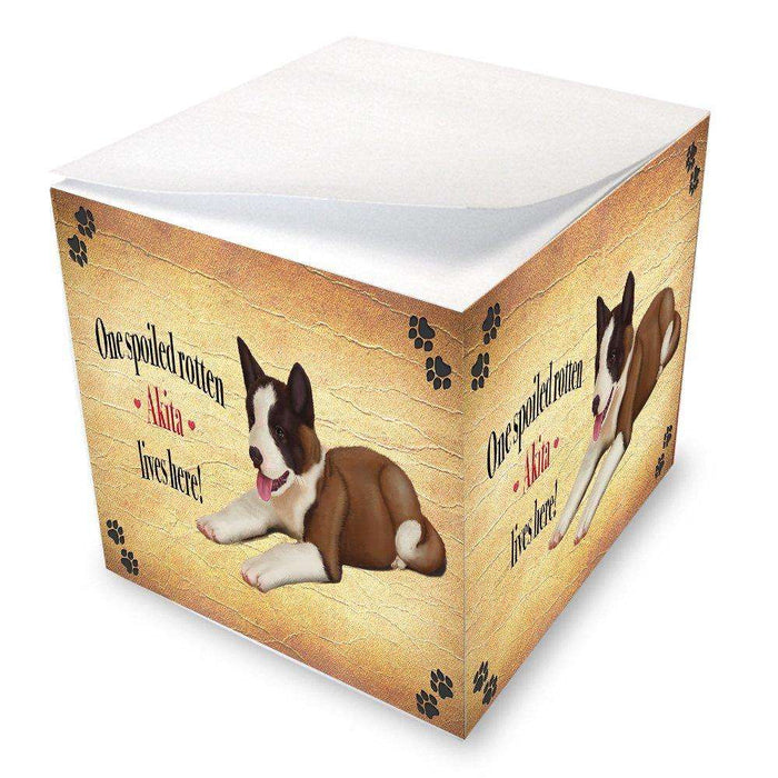 Akita Spoiled Rotten Dog Note Cube