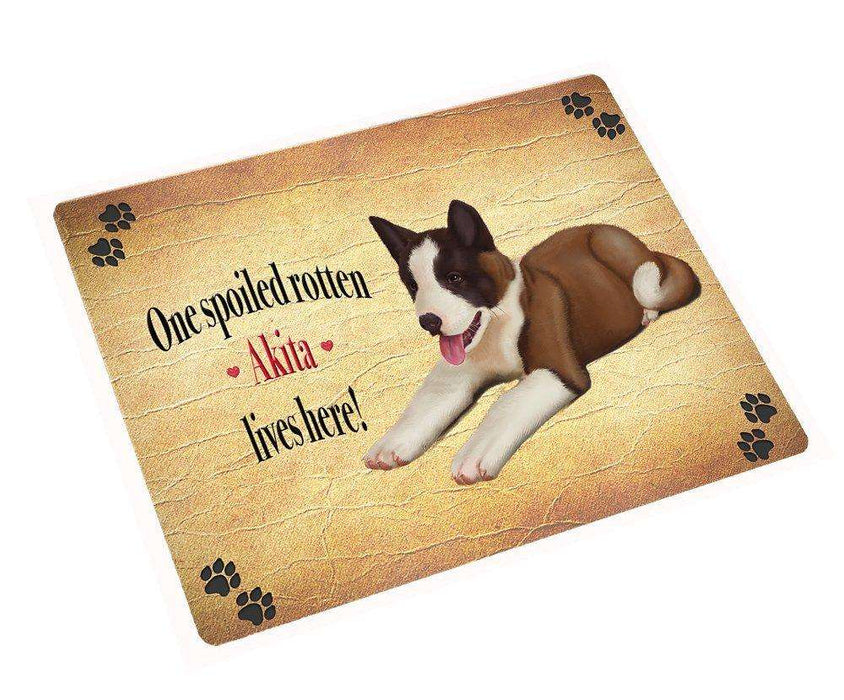 Akita Spoiled Rotten Dog Tempered Cutting Board