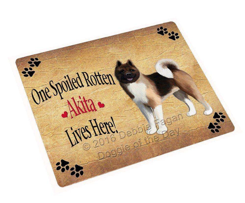 Akita Spoiled Rotten Dog Tempered Cutting Board