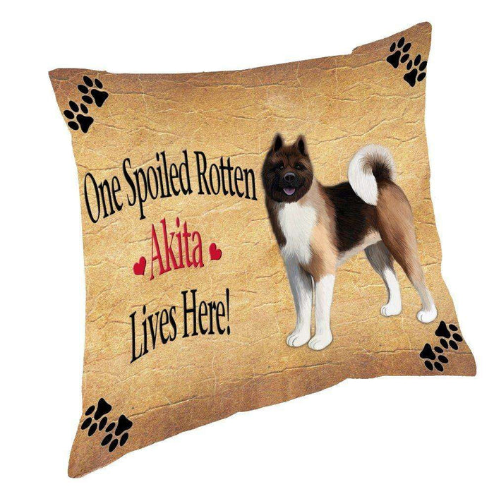 Akita Spoiled Rotten Dog Throw Pillow