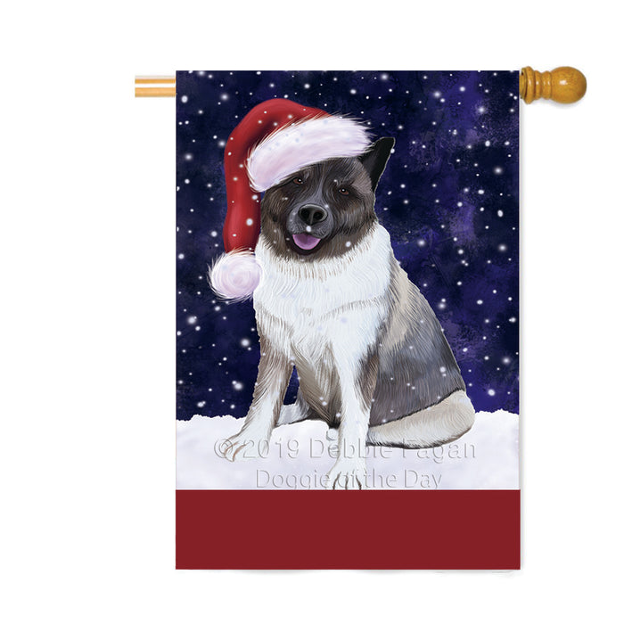Personalized Let It Snow Happy Holidays Akita Dog Custom House Flag FLG-DOTD-A62270