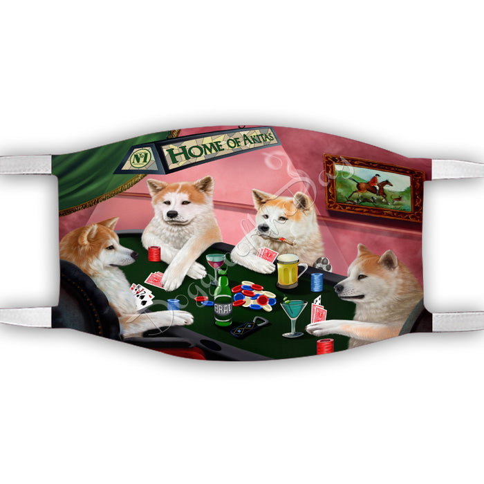 Home of Akita Dogs Playing Poker Face Mask FM49755