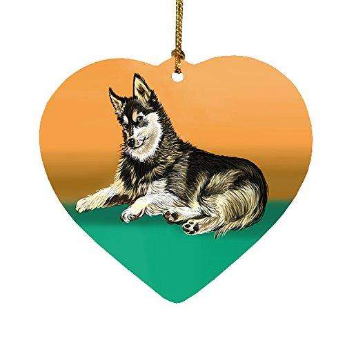 Alaskan Klee Kai Dog Heart Christmas Ornament