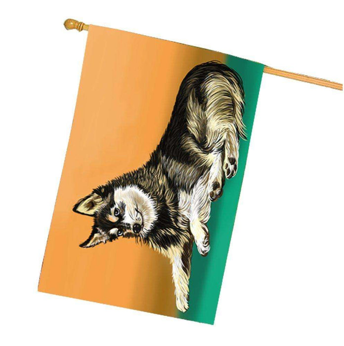 Alaskan Klee Kai Dog House Flag