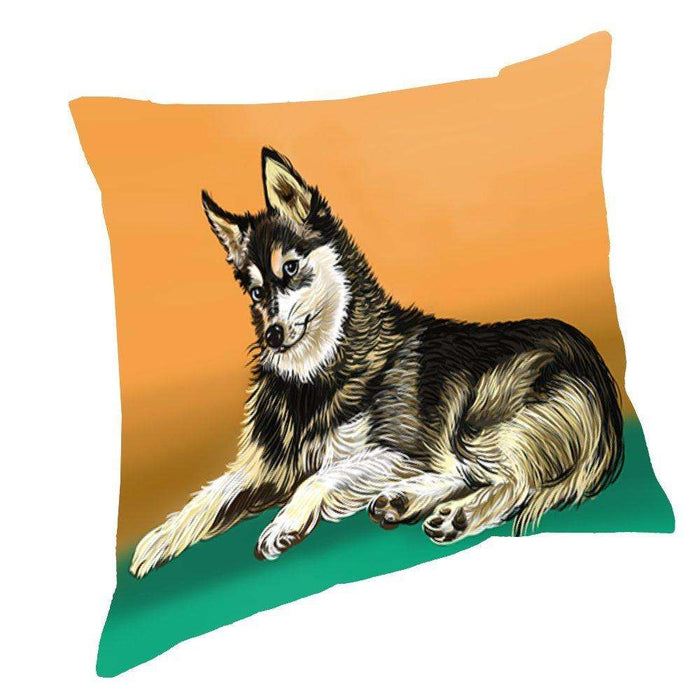 Alaskan Klee Kai Dog Throw Pillow