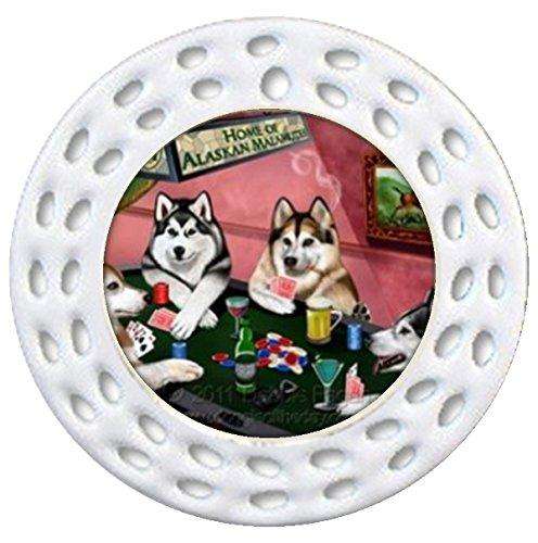 Alaskan Malamute Christmas Holiday Ornament 4 Dogs Playing Poker