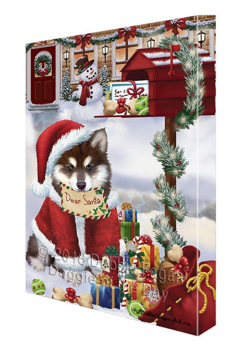 Alaskan Malamute Dog Dear Santa Letter Christmas Holiday Mailbox Canvas Print Wall Art Décor CVS102662