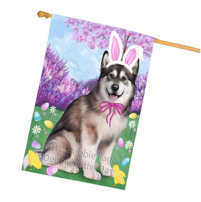Alaskan Malamute Dog Easter Holiday House Flag FLG48992