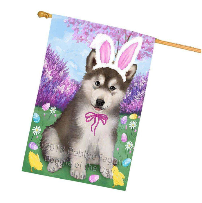 Alaskan Malamute Dog Easter Holiday House Flag FLG48993