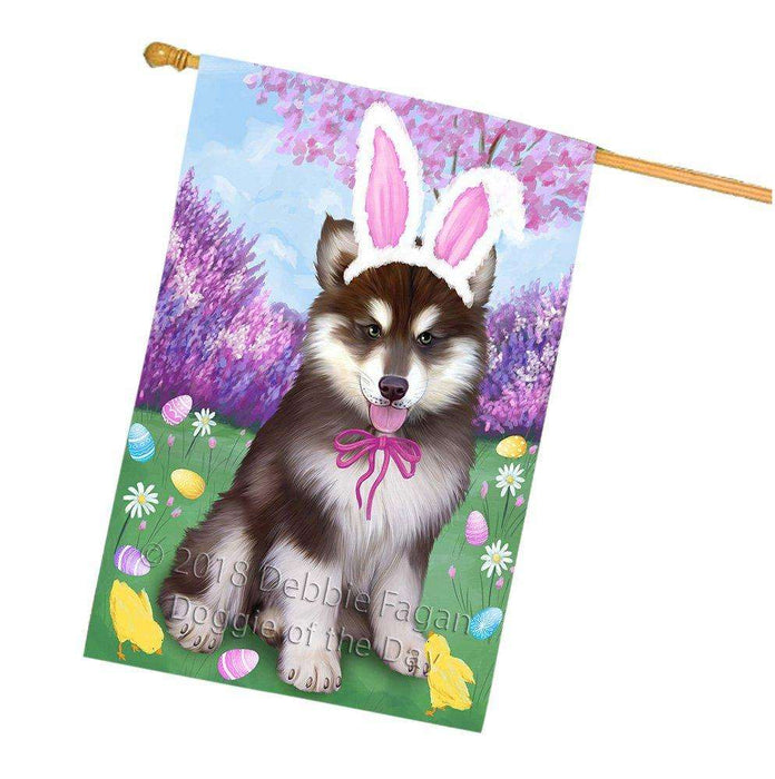 Alaskan Malamute Dog Easter Holiday House Flag FLG48994