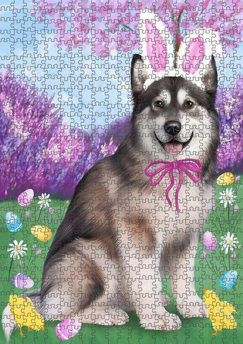 Alaskan Malamute Dog Easter Holiday Puzzle with Photo Tin PUZL50124