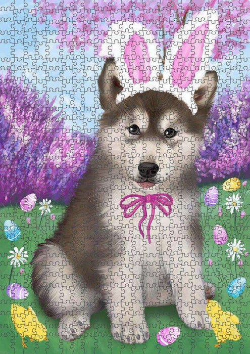 Alaskan Malamute Dog Easter Holiday Puzzle with Photo Tin PUZL50127