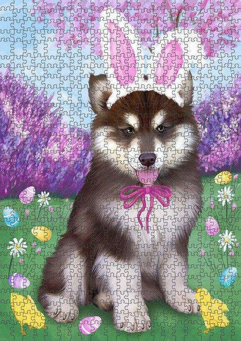 Alaskan Malamute Dog Easter Holiday Puzzle with Photo Tin PUZL50130
