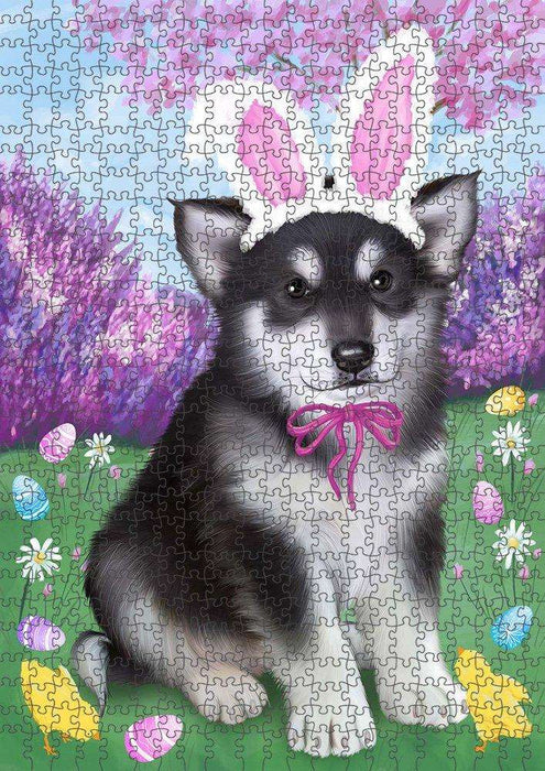 Alaskan Malamute Dog Easter Holiday Puzzle with Photo Tin PUZL50133