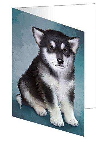 Alaskan Malamute Dog Handmade Artwork Assorted Pets Greeting Cards and Note Cards with Envelopes for All Occasions and Holiday Seasons