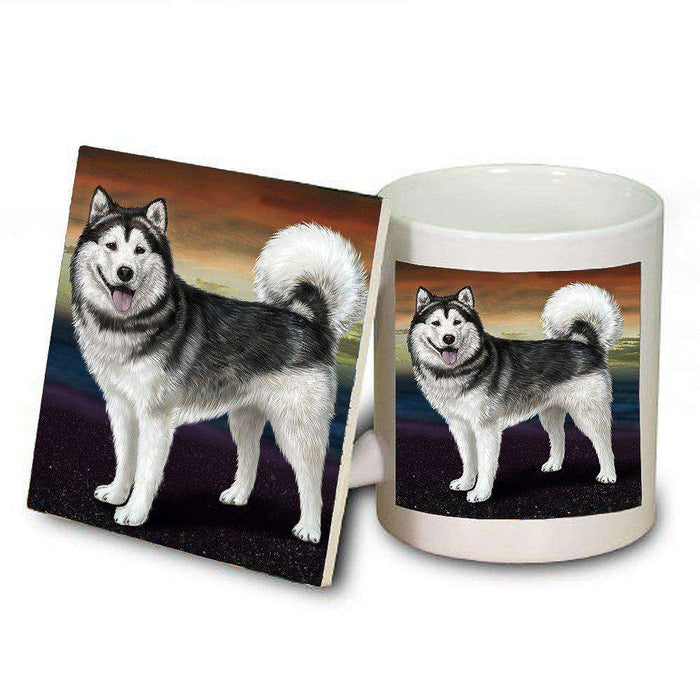 Alaskan Malamute Dog Mug and Coaster Set