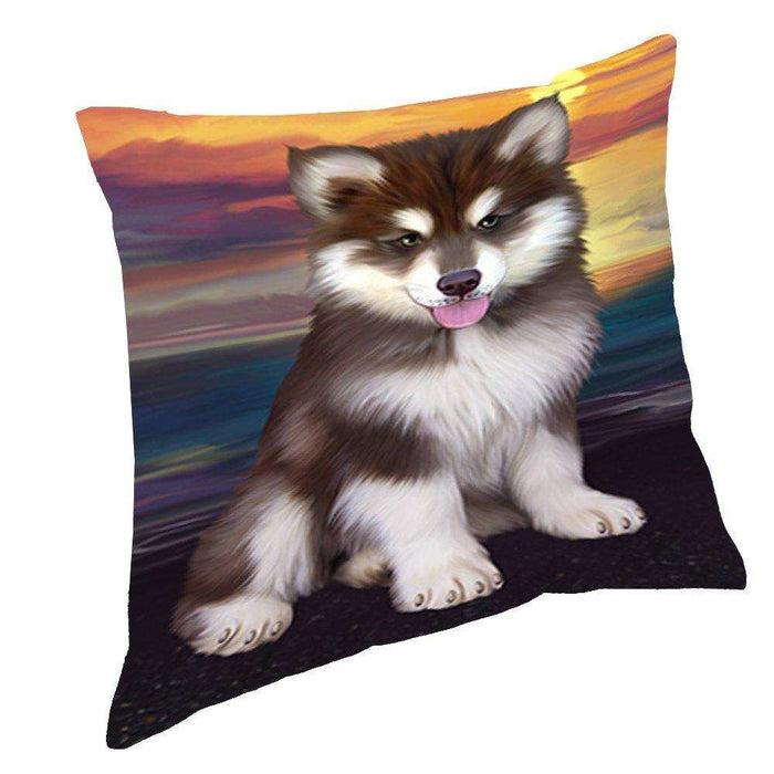 Alaskan Malamute Dog Throw Pillow D498