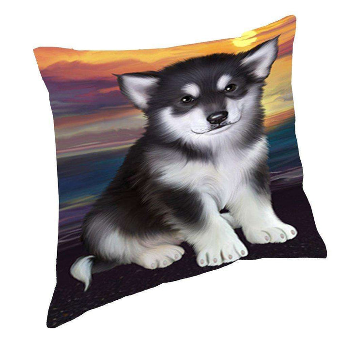 Alaskan Malamute Dog Throw Pillow D500