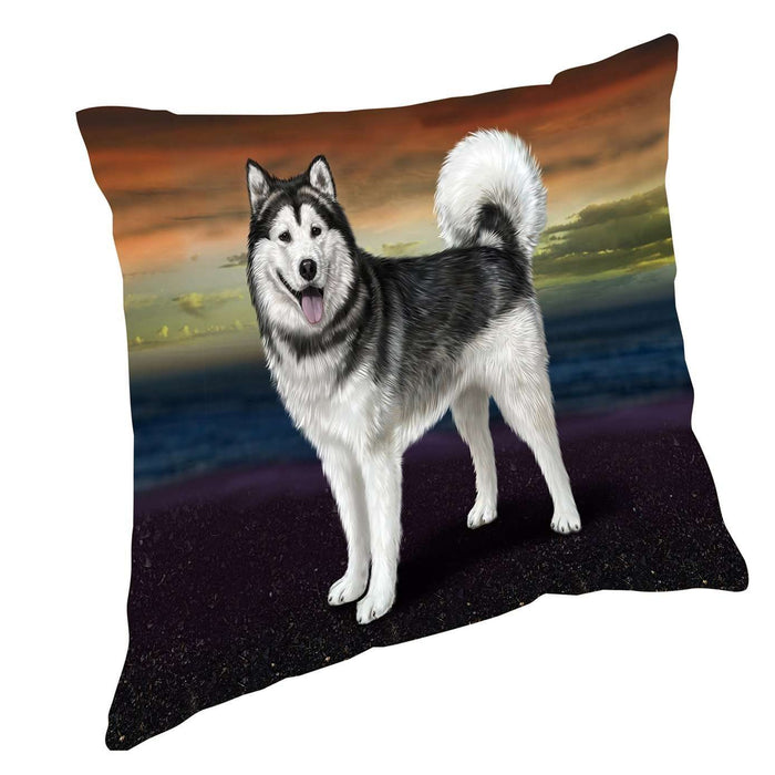 Alaskan Malamute Dog Throw Pillow
