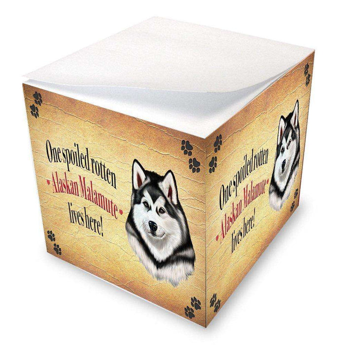 Alaskan Malamute Spoiled Rotten Dog Note Cube