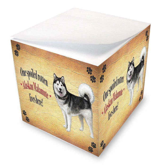 Alaskan Malamute Spoiled Rotten Dog Note Cube