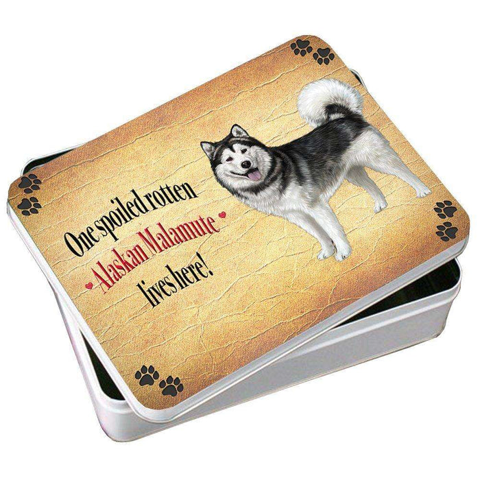 Alaskan Malamute Spoiled Rotten Dog Photo Storage Tin