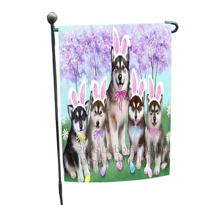 Alaskan Malamutes Dog Easter Holiday Garden Flag GFLG49033