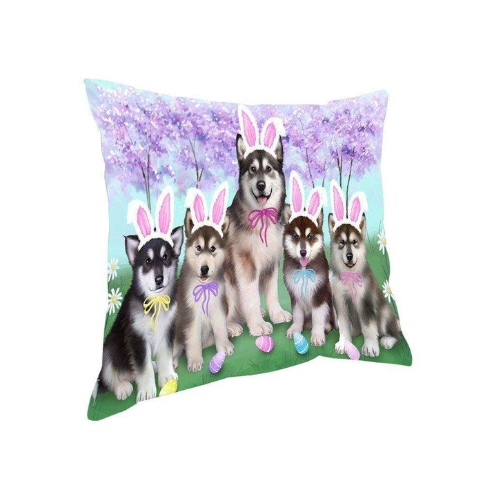 Alaskan Malamutes Dog Easter Holiday Pillow PIL52352 (14x14)