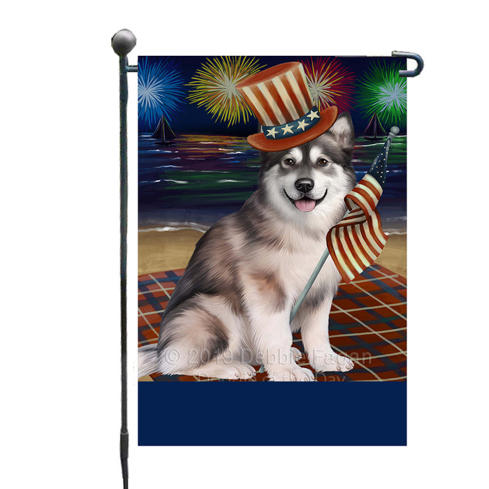 Personalized 4th of July Firework Alaskan Malamute Dog Custom Garden Flags GFLG-DOTD-A57721