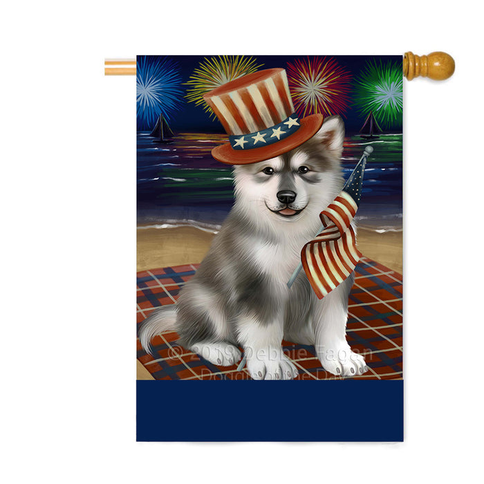 Personalized 4th of July Firework Alaskan Malamute Dog Custom House Flag FLG-DOTD-A57781