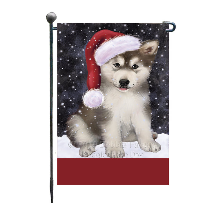 Personalized Let It Snow Happy Holidays Alaskan Malamute Dog Custom Garden Flags GFLG-DOTD-A62215