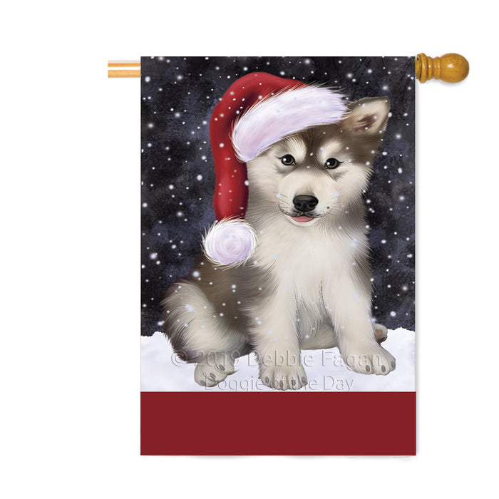 Personalized Let It Snow Happy Holidays Alaskan Malamute Dog Custom House Flag FLG-DOTD-A62271