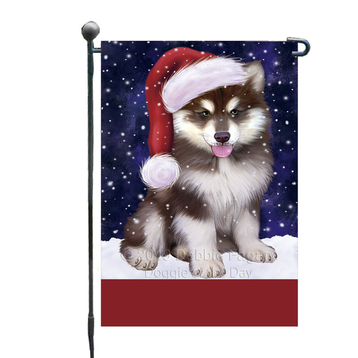 Personalized Let It Snow Happy Holidays Alaskan Malamute Dog Custom Garden Flags GFLG-DOTD-A62216