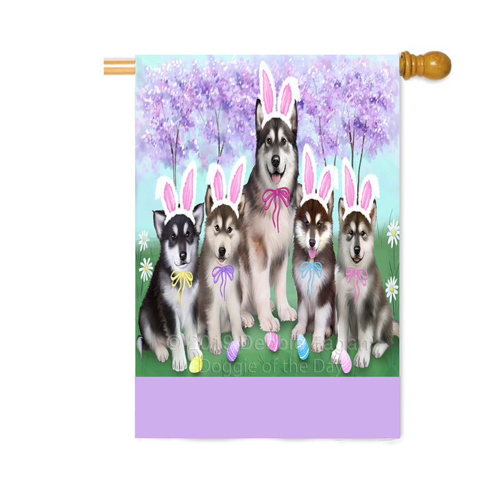 Personalized Easter Holiday Alaskan Malamute Dogs Custom House Flag FLG-DOTD-A58763
