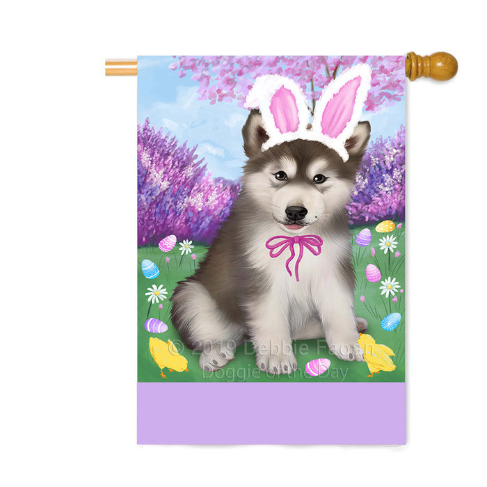 Personalized Easter Holiday Alaskan Malamute Dog Custom House Flag FLG-DOTD-A58764