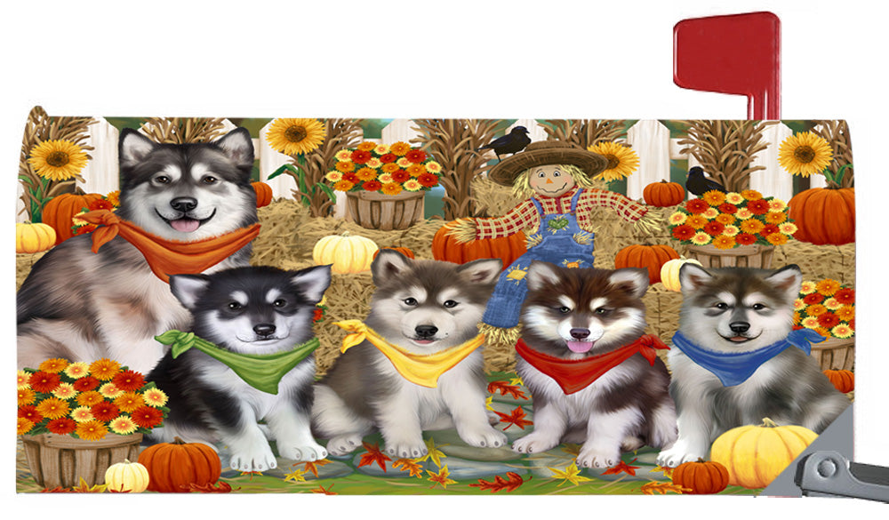 Magnetic Mailbox Cover Harvest Time Festival Day Alaskan Malamutes Dog MBC48004