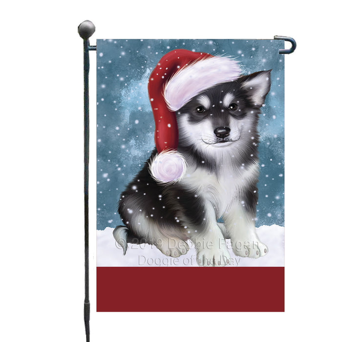 Personalized Let It Snow Happy Holidays Alaskan Malamute Dog Custom Garden Flags GFLG-DOTD-A62217