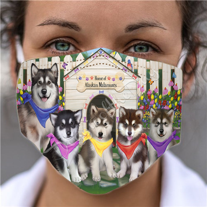 Spring Dog House Alaskan Malamute Dogs Face Mask FM48759