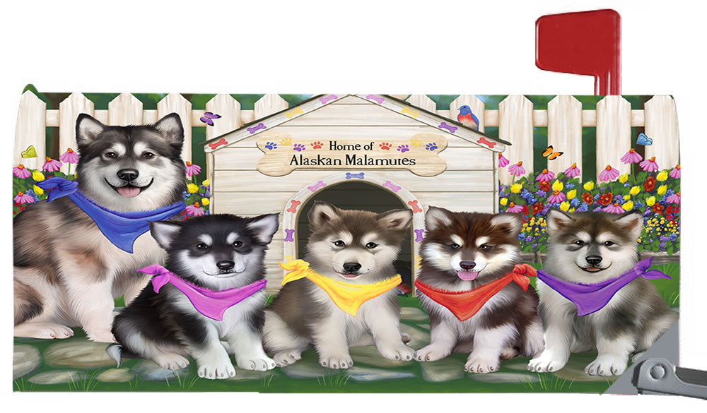 Spring Dog House Alaskan Malamute Dogs Magnetic Mailbox Cover MBC48607