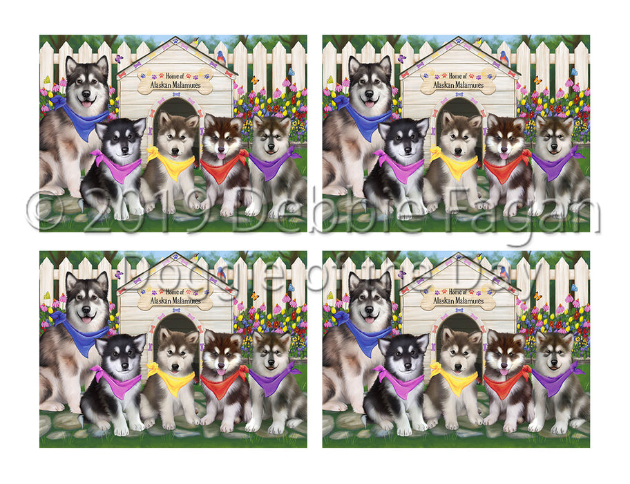 Spring Dog House Alaskan Malamute Dogs Placemat